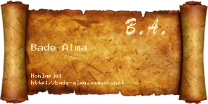 Bade Alma névjegykártya